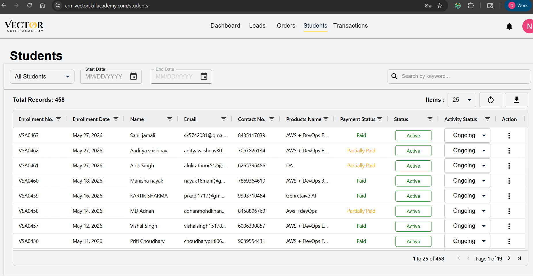 Accounts and contacts